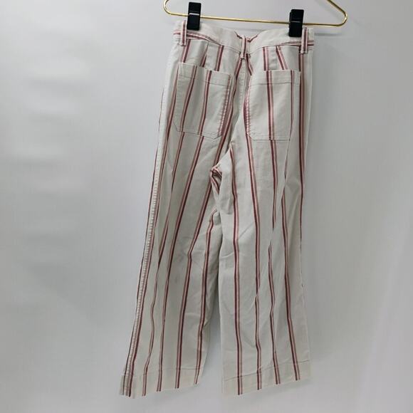 Gap Wide Leg Cropped Pants Womens 6 Multicolor High Rise Striped - Picture 12 of 13
